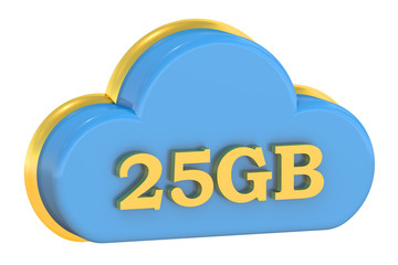 Cloud Computing Storage 25 GB concept