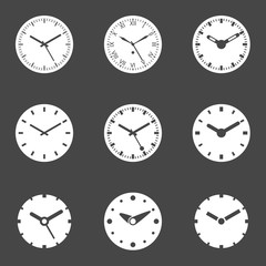 Clock Icon Set - Isolated Vector Illustration