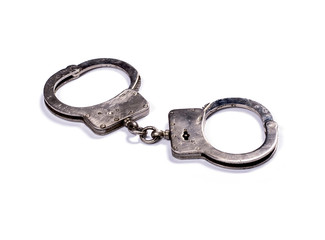 police handcuffs from the sparkling steel