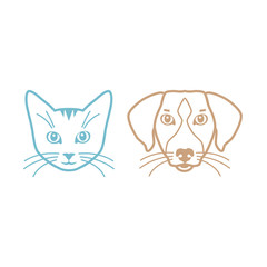 cat and dog heads