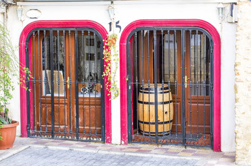 A typical decorative door in the old town in Calpe in Spain.