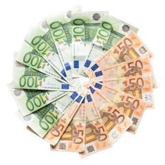 lot of euros in a circle