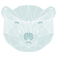 polygonal abstract polar bear isolated on a white background
