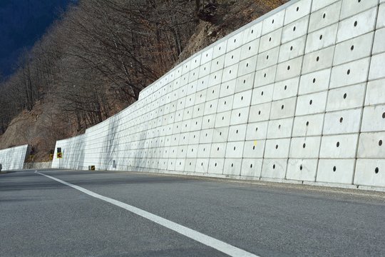 Road with big parapets