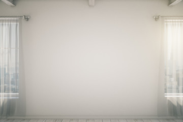 Blank white wall interior