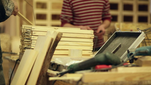 carpenter at work power tools wood video