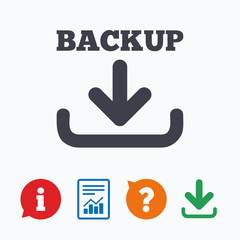 Backup date sign icon. Storage symbol.