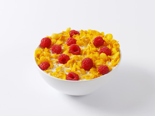 cornflakes and raspberries