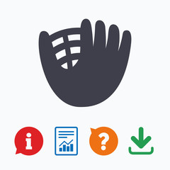 Baseball glove sign icon. Sport symbol.
