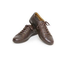 Male fashion with shoes on white
