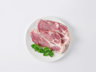 raw pork slices
