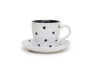 White cup isolated on white background