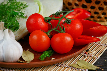 Fresh, raw vegetables on the table