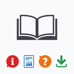 Book sign icon. Open book symbol.