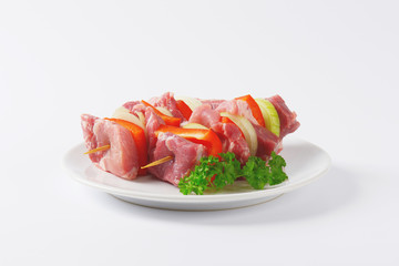 raw pork skewers