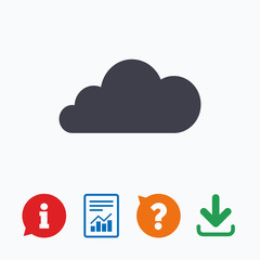 Cloud sign icon. Data storage symbol.