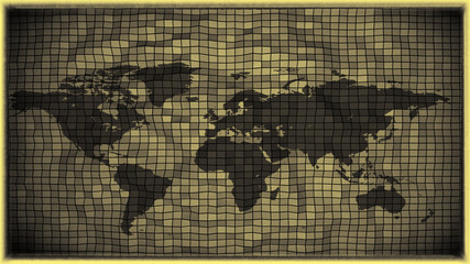 Fototapeta na wymiar 3d effect black and white antique world map