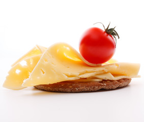 Cheese sandwich isolated on white background cutout