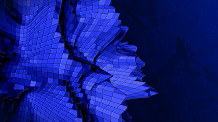 3d abstract blue plastic plexus background