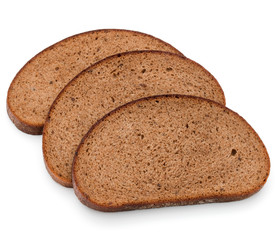 Fresh sliced rye bread loaf isolated on white background cutout