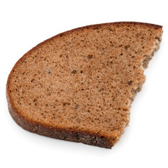 Fresh sliced rye bread loaf isolated on white background cutout