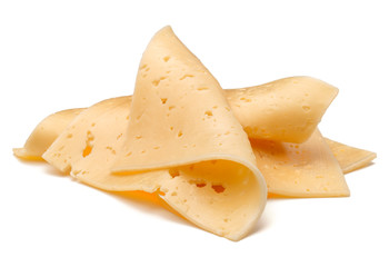 cheese slices isolated on white background cutout