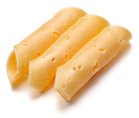 cheese slices isolated on white background cutout