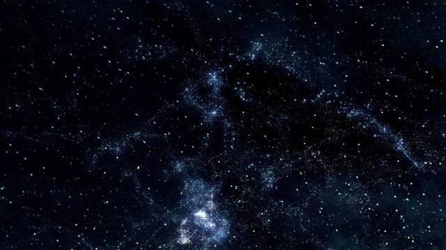 Space 2122: Flying through star fields in deep space (Loop).