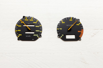 Internet speedometer on white background