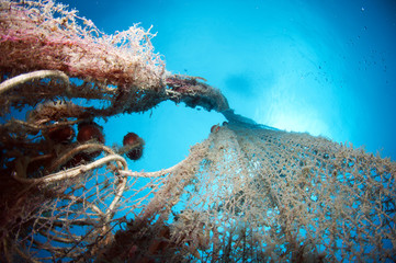 old abandoned fishing net