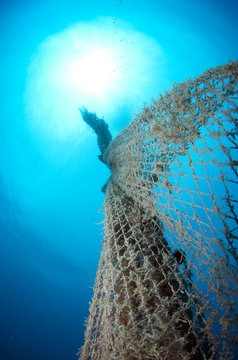 old abandoned fishing net