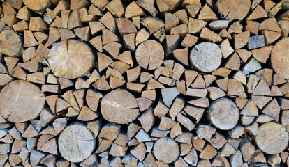 Set of felled logs
