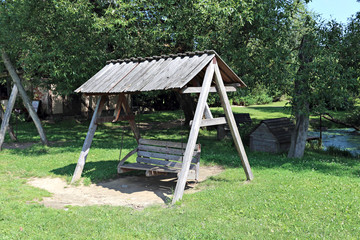 Vintage wooden seesaw swing for rest