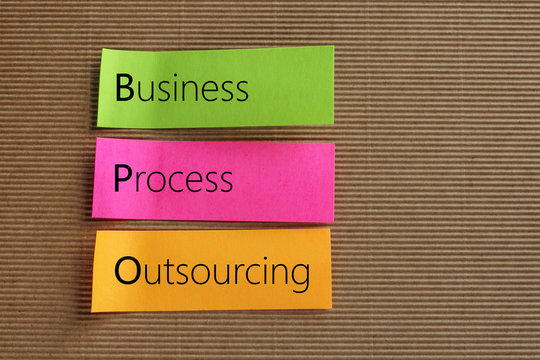 Business Process Outsourcing (BPO) text on colorful sticky notes