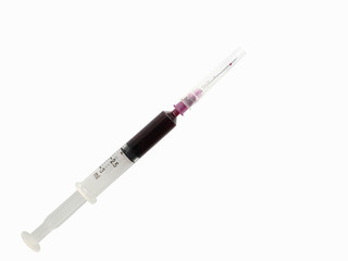 Fototapeta premium blood syringe isolated with clipping path