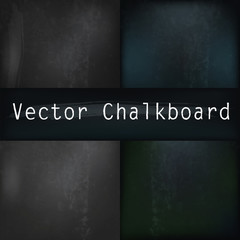 Set of vector realistic chalkboards for design
