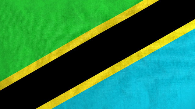 Tanzanian flag waving in the wind (full frame footage in 4K UHD resolution).