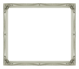 Antique picture gray frame isolated on black background