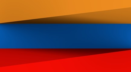 Naklejka premium Armenia flag design concept. 3d shapes. Image relative to travel and politic themes
