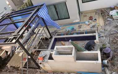 labor working in construction site  of Thailand