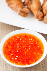 Western cuisine sweet chili sauce made with red chili pepper
