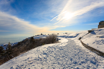 Winter panorama from Italian Alps