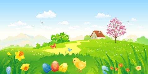 Fototapeta premium Easter countryside