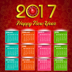 Calendar for 2017 set object design elements vector