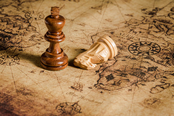 chess on old map