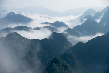 A sea of mist over the mountains