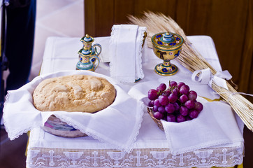 Symbols of religion : bread and wine