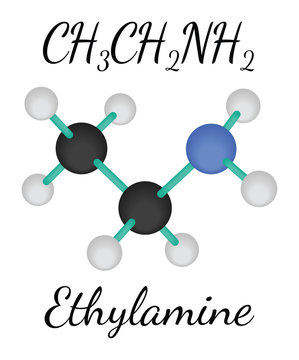 CH3CH2NH2 ethylamine molecule