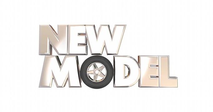 New Model Car Auto Vehicle Wheels Words Animation 4K
