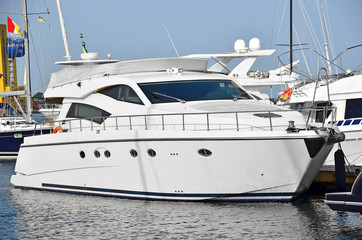 Fototapeta premium Motor yacht in jetty